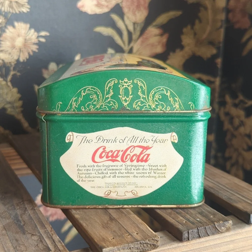 Vintage Coca-Cola Tin with Woman on a Beach Made By The Tin Box Co.